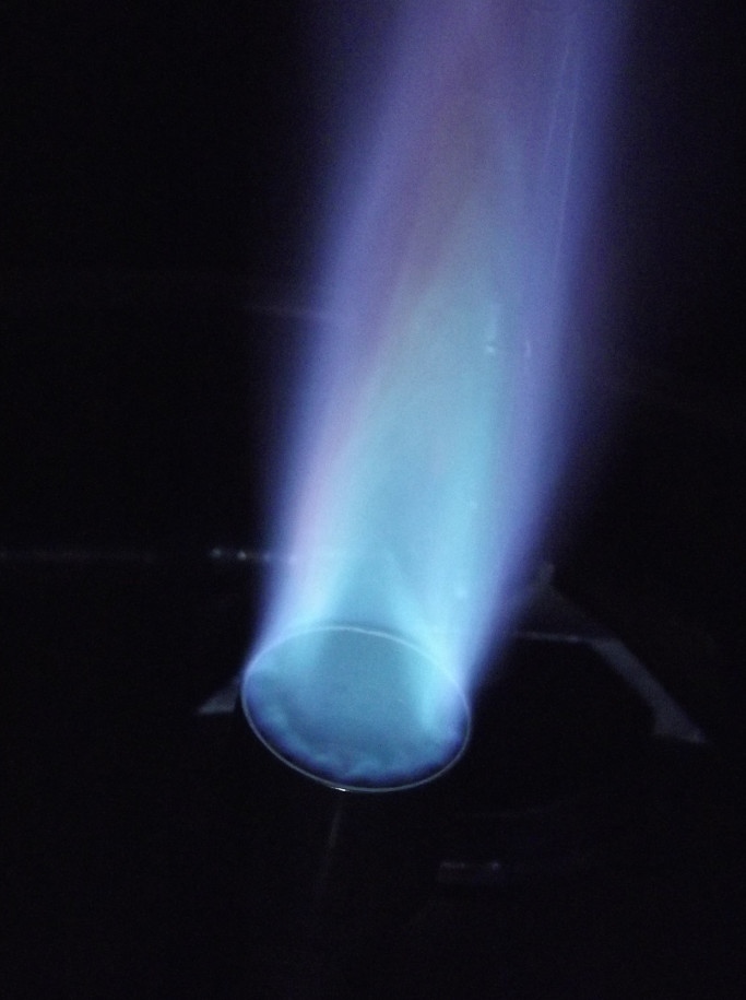 blue flame of a Bunsen burner