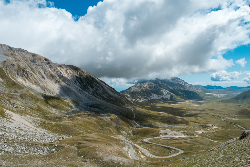 Der Blick von der Schutzhütte Duca degli Abruzzi in Richtung Campo Imperatore