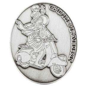 Christophorus Plakette altsilber